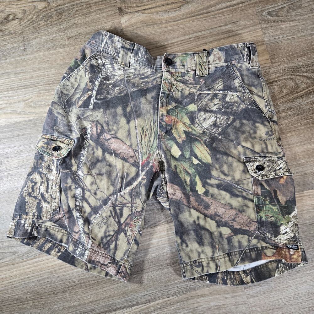 Guide Gear Mossy Oak Cargo Shorts Mens M 32-34 Camo Expandable Waist Hunting